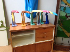 Crazy 80s toucan lamps