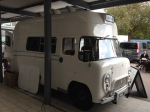 This rad old ambulance was parked up in the playground selling bacon sandwiches 