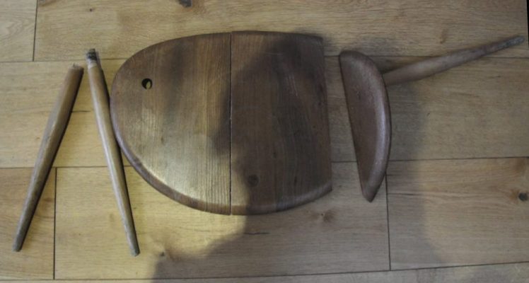 Ercol "Pebble" Table showing extreme structural issues before we restored it